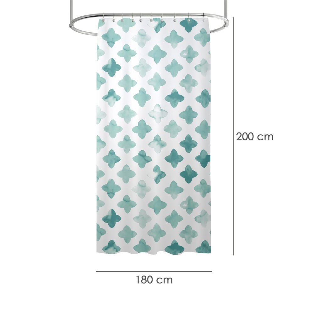 Cortina Ducha Geometrica Azul 180x200 cm, Impermeable al por Mayor | Almacén de Ferretería