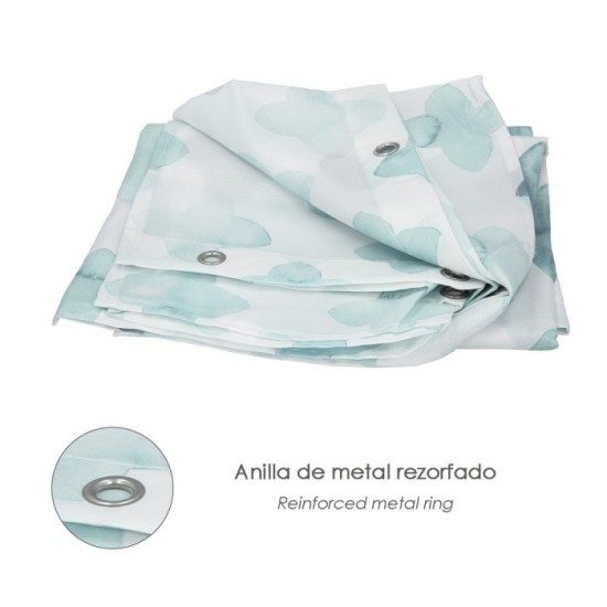Cortina Ducha Geometrica Azul 180x200 cm, Impermeable al por Mayor | Almacén de Ferretería