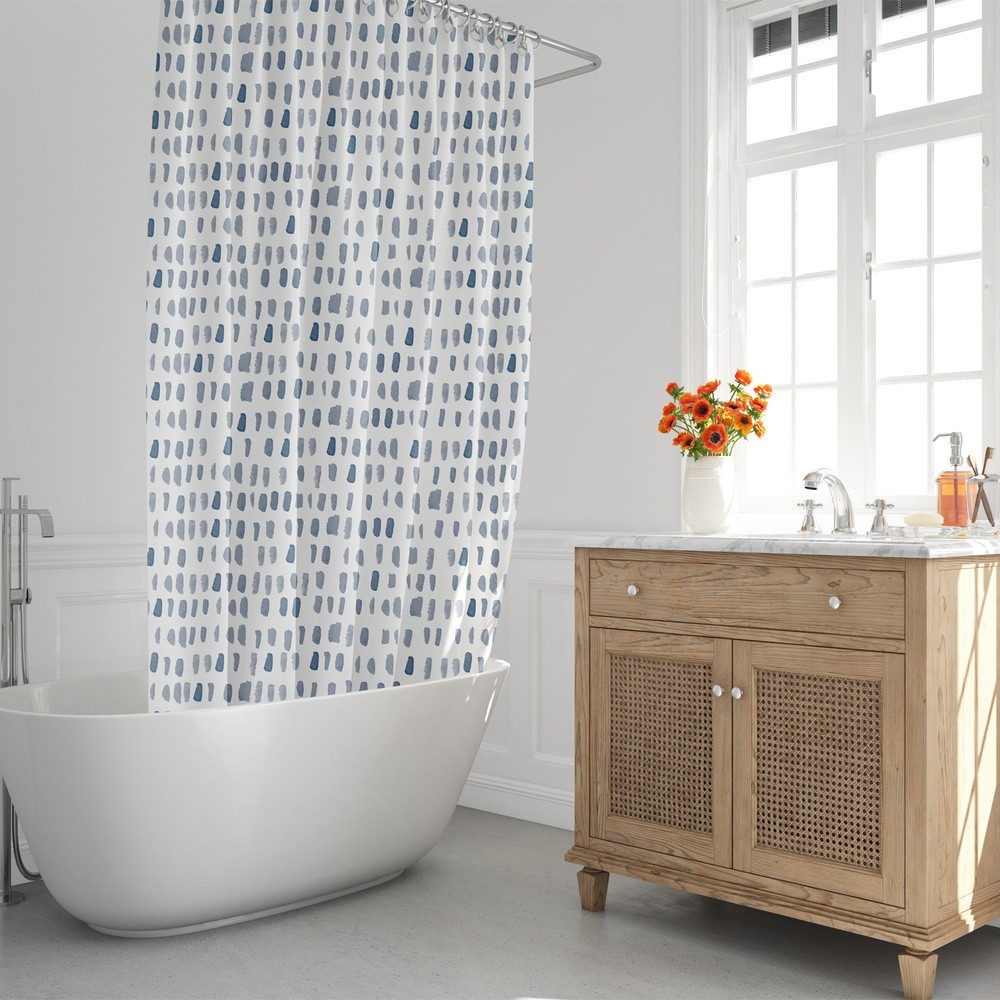 Cortina Ducha Matrix Azul 180x200 cm, Impermeable al por Mayor | Almacén de Ferretería