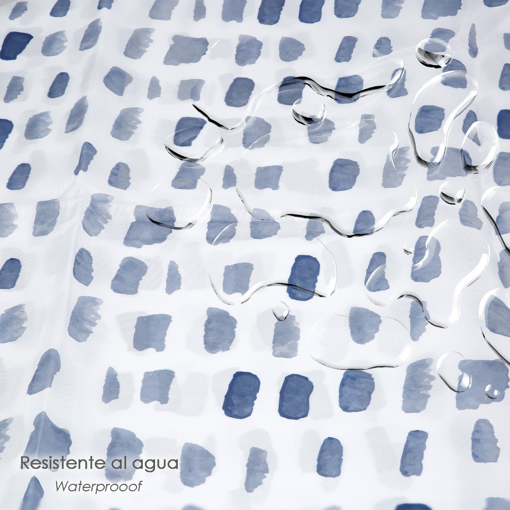 Cortina Ducha Matrix Azul 180x200 cm, Impermeable al por Mayor | Almacén de Ferretería