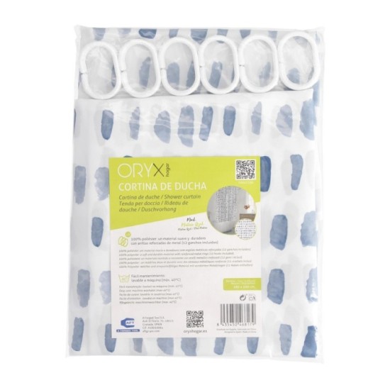 Cortina Ducha Matrix Azul 180x200 cm, Impermeable al por Mayor | Almacén de Ferretería