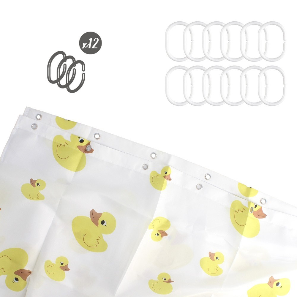 Cortina Ducha Patitos 180x200 cm, Impermeable al por Mayor | Almacén de Ferretería