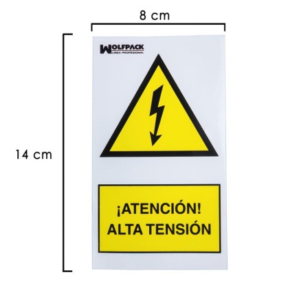 Cartel Adhesivo Alta Tension 140x80 cm,