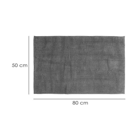 Alfombra Baño Poliéster Chenilla 50x80 cm, Gris, al por Mayor | Almacén de Ferretería