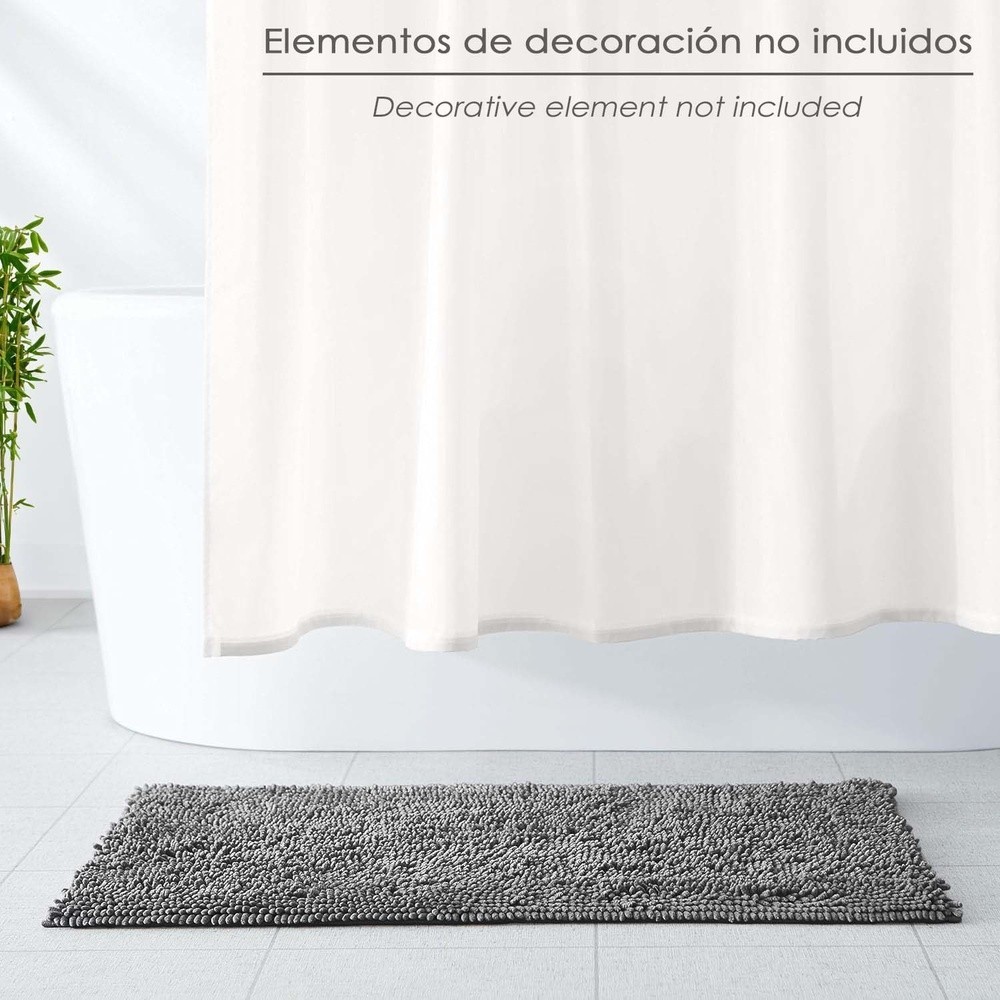Alfombra Baño Poliéster Chenilla 50x80 cm, Gris, al por Mayor | Almacén de Ferretería