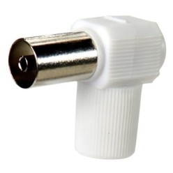 Conector Tv Hembra Acodado 9,5 mm,