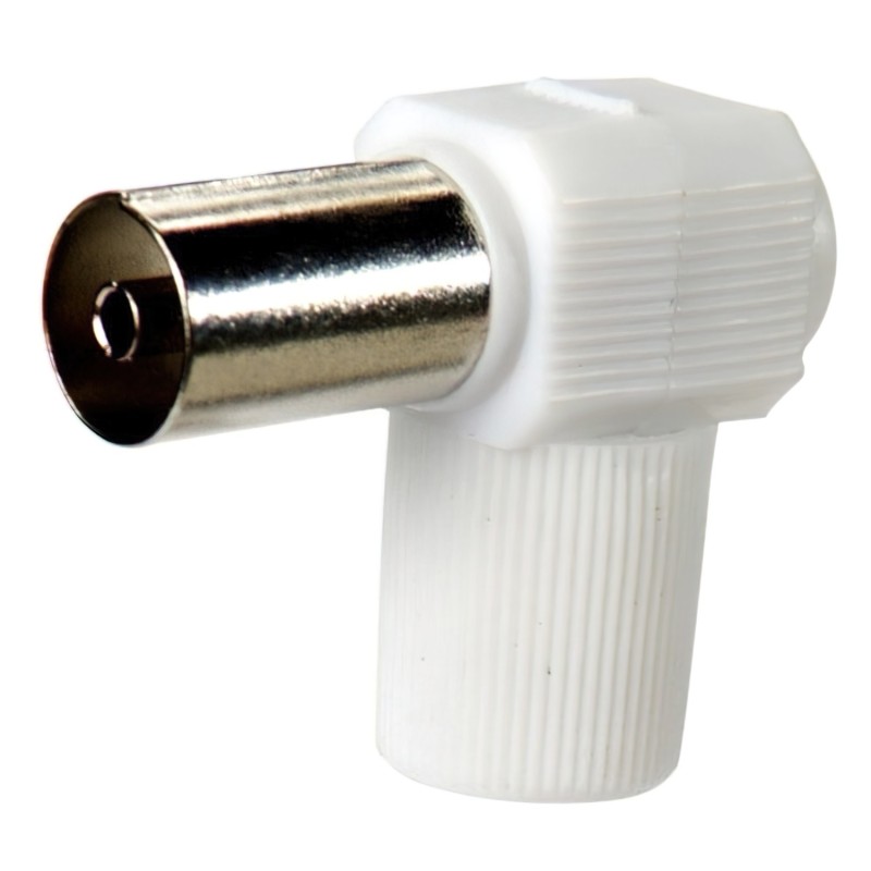 Conector Tv Hembra Acodado 9,5 mm,