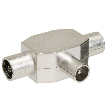 Distribuidor TV Blindado Metal 1 Macho + 2 Hembra