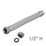 Tuberia Extensible Agua Acero Inoxidable Corrugado, Longitud de 22,5 a 30 cm, Tomas 1/2" al por Mayor | Almacén de Ferretería