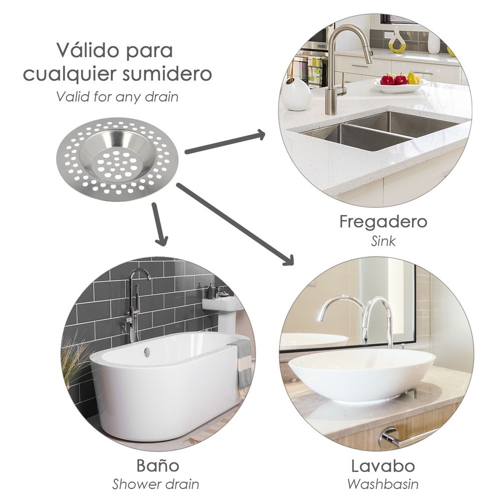Filtro Cestillo Para Lavabo / Fregadero Inoxidable 8 cm, al por Mayor | Almacén de Ferretería