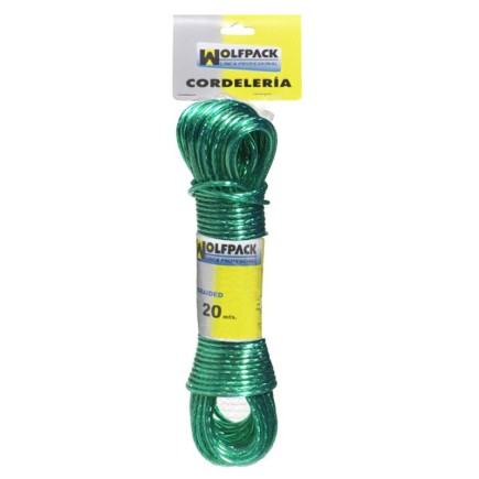 Cuerda Plastificada Cable Acero Ø 3,5 mm, (Madeja 15 m,)