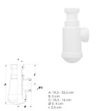 Sifon Botella Extensible  1 1/2  Tuerca Loca al por Mayor | Almacén de Ferretería