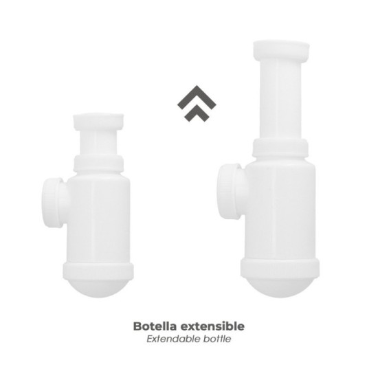 Sifon Botella Extensible  1 1/2  Tuerca Loca al por Mayor | Almacén de Ferretería