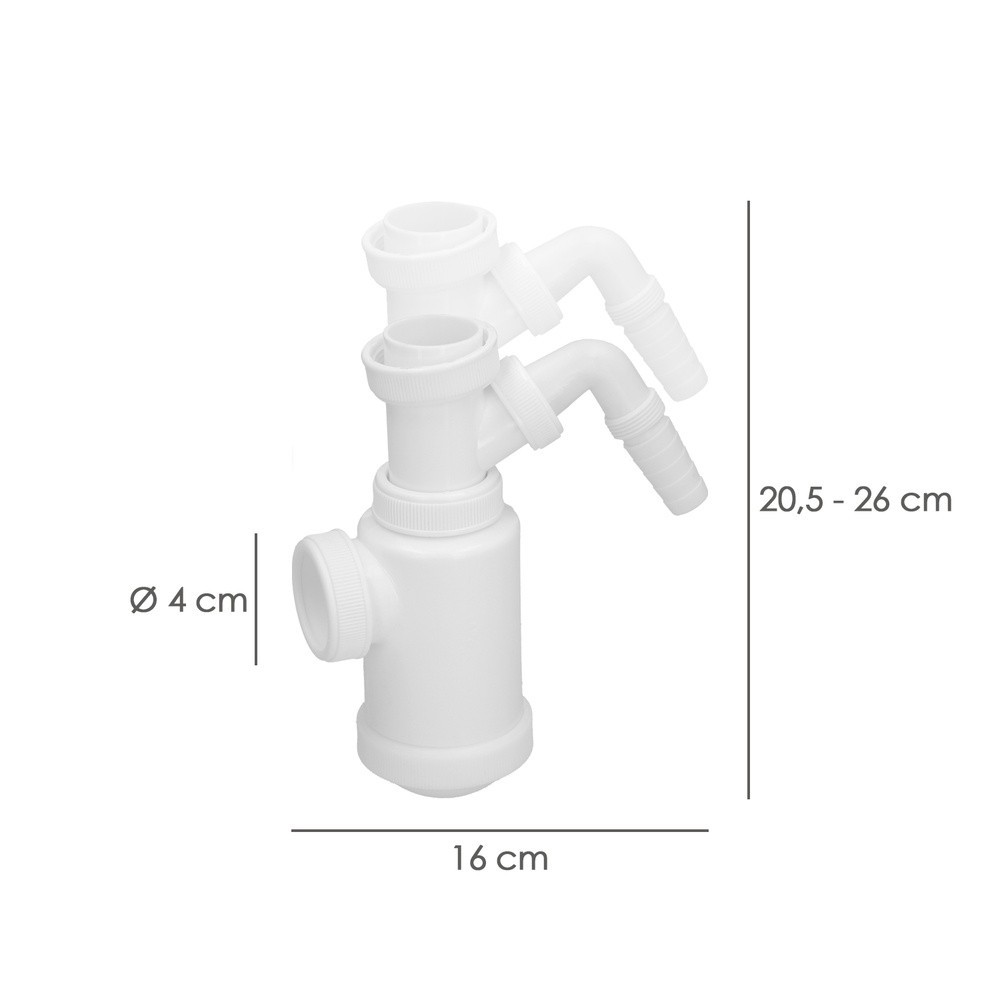 Sifon Botella Extensible T-4-T  1  1/2 Toma Lavadora al por Mayor | Almacén de Ferretería