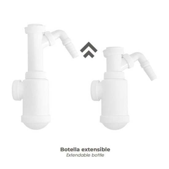 Sifon Botella Extensible T-4-T  1  1/2 Toma Lavadora al por Mayor | Almacén de Ferretería