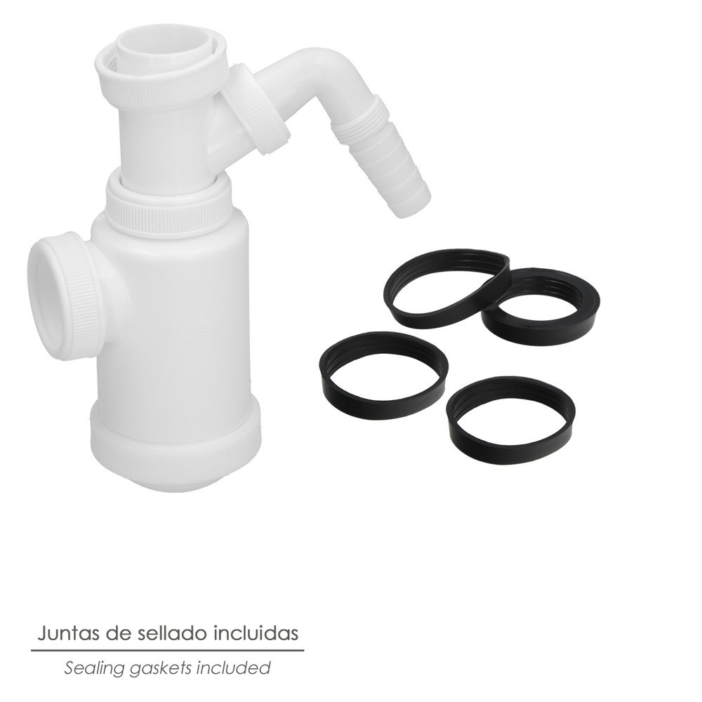Sifon Botella Extensible T-4-T  1  1/2 Toma Lavadora al por Mayor | Almacén de Ferretería