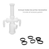 Sifon Botella Extensible 1 1/2"  Salida Ø 40mm  2 Tomas Lavadora al por Mayor | Almacén de Ferretería