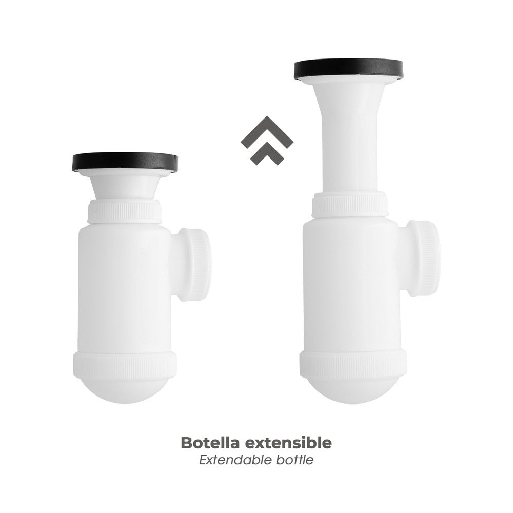 Sifon Botella Extensible 1 1/2 Con Válvula y Tapón al por Mayor | Almacén de Ferretería