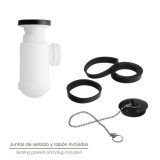Sifon Botella Extensible 1 1/2 Con Válvula y Tapón al por Mayor | Almacén de Ferretería