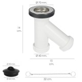 Sifon y Griega Con Valvula y Tapon 1-1/2"  Salida De Ø 40 mm, al por Mayor | Almacén de Ferretería