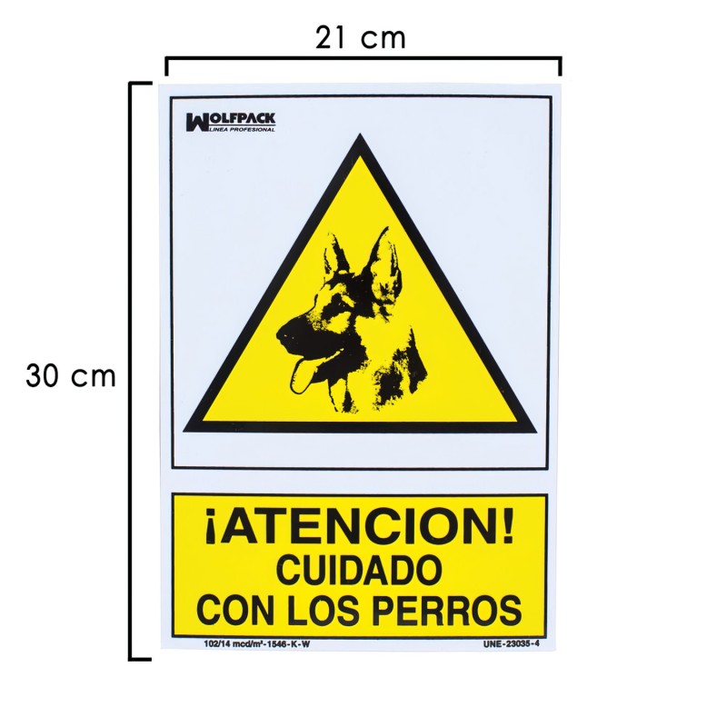 Cartel Cuidado Con Los Perros 30x21 cm,