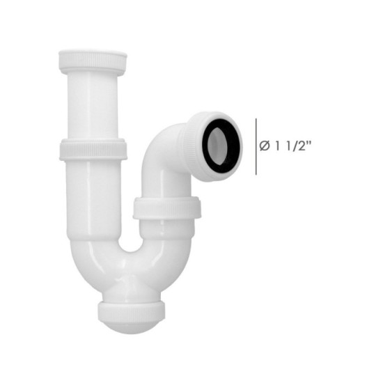 Sifon Curvo ExtensibleTuerca Loca  1 1/2" Ø 40 Mm al por Mayor | Almacén de Ferretería