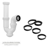 Sifon Curvo ExtensibleTuerca Loca  1 1/2" Ø 40 Mm al por Mayor | Almacén de Ferretería