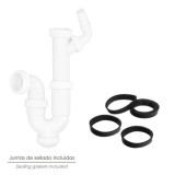 Sifon Curvo Extensible Con Toma Lavadora  1 1/2" Ø 40 Mm, al por Mayor | Almacén de Ferretería