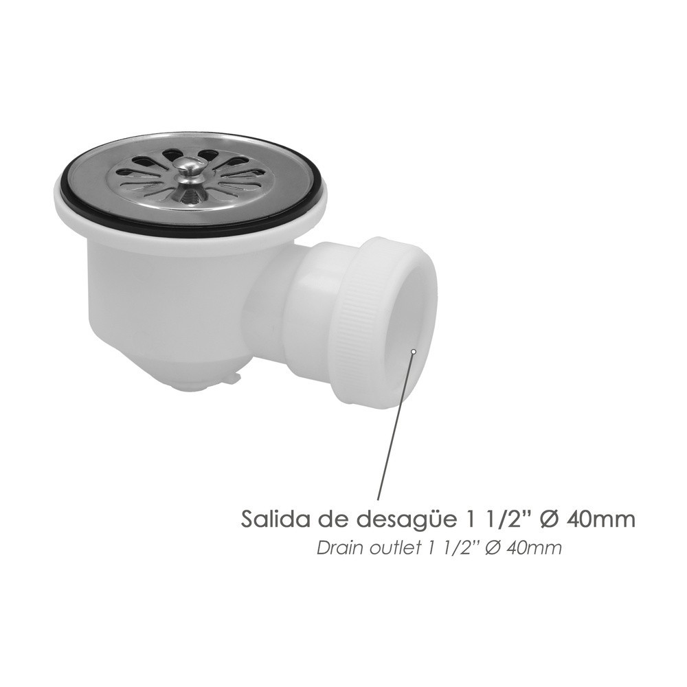 Valvula Plato Ducha 1 1/2" Salida Ø 40Mm Sifónica al por Mayor | Almacén de Ferretería