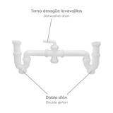 Sifon Doble Con Racor 1 1/2" Salida Ø 40 Mm Extensible al por Mayor | Almacén de Ferretería