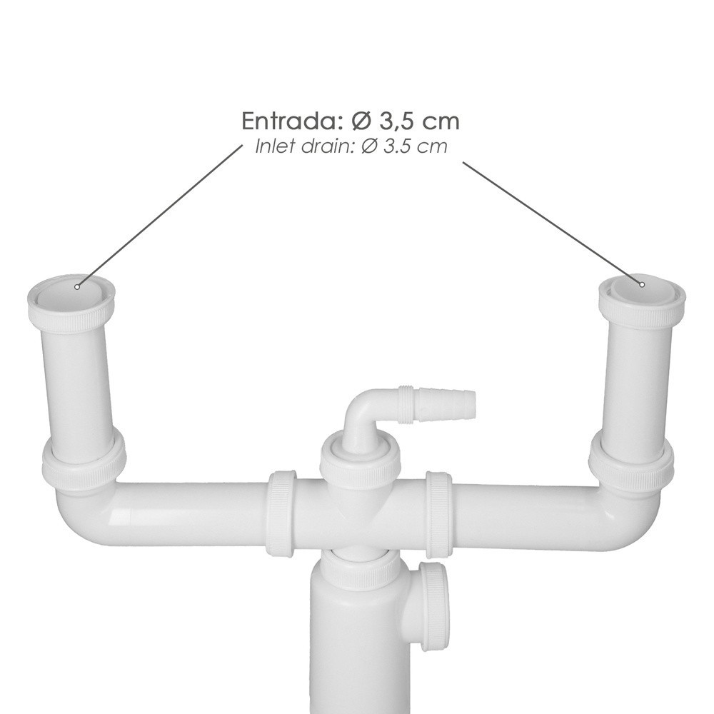 Sifon Doble Extensible Con Botella Salida 1 1/2" Salida Ø 40 mm, al por Mayor | Almacén de Ferretería