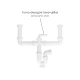 Sifon Doble Extensible Con Dos Evacuaciones  1 1/2" Salida De Ø 40 Mm al por Mayor | Almacén de Ferretería
