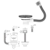Valvula Fregadero  Ø 115 Mm, 1 1/2"  Altura 40 mm, Con Rebosadero al por Mayor | Almacén de Ferretería