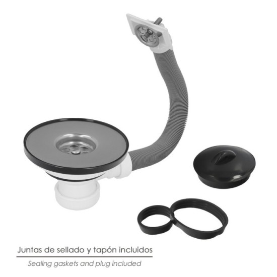 Valvula Fregadero  Ø 115 Mm, 1 1/2"  Altura 40 mm, Con Rebosadero al por Mayor | Almacén de Ferretería