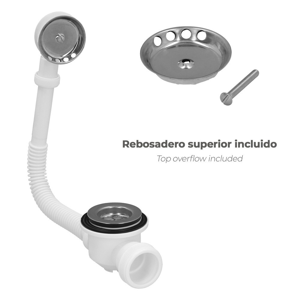Sifon Bañera Con Rebosadero Salida Orientable1 1/2 al por Mayor | Almacén de Ferretería