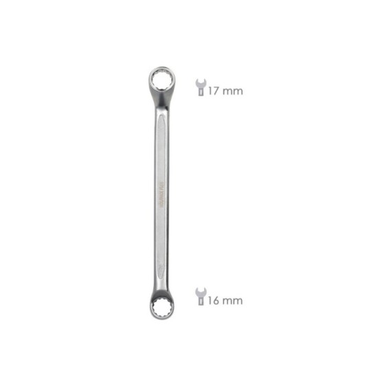 Llave Estrella Acodada Plus Acero Cromo Vanadio 16x17 DIN 838, Llave Doble Boca Acodada, Llave Fija Estrella Acodada al por Mayo