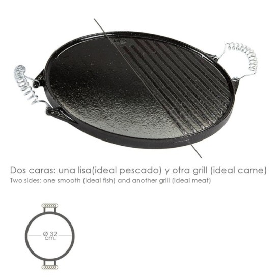Plancha Hierro Fundido Esmaltada Redonda Ø 32 cm, al por Mayor | Almacén de Ferretería