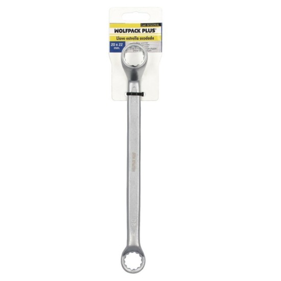 Llave Estrella Acodada Plus Acero Cromo Vanadio 20x22 DIN 838, Llave Doble Boca Acodada, Llave Fija Estrella Acodada al por Mayo