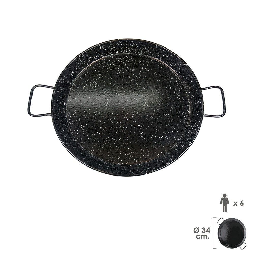 Paellera Valenciana Esmaltada   6 personas/ 34 cm al por Mayor | Almacén de Ferretería
