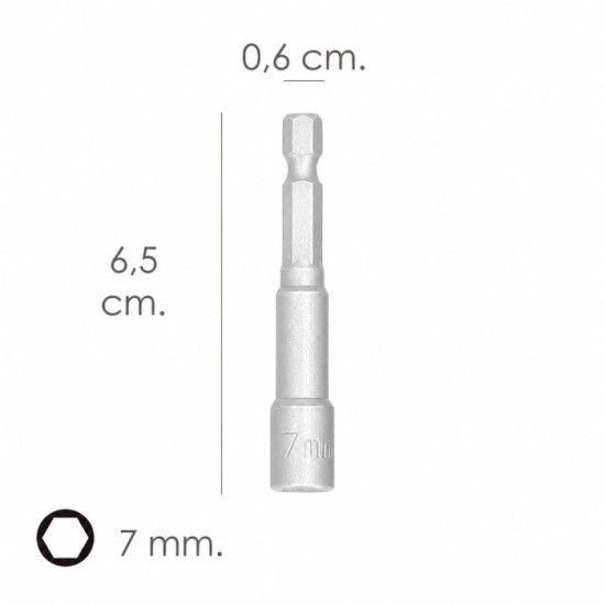 Llave Vaso Magnetica  7 mm, (2 Piezas) al por Mayor | Almacén de Ferretería