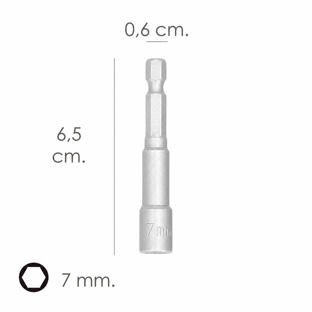 Llave Vaso Magnetica  7 mm, (2 Piezas) al por Mayor | Almacén de Ferretería