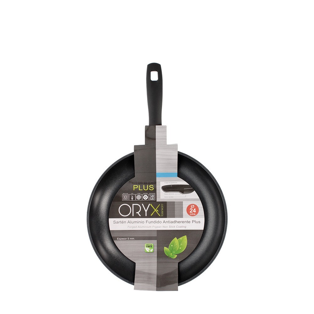 Oryx Sartén Aluminio Antiadherente Plus, Forjada, Apta Inducción, Libre PFOA, Diámetro 24 cm, Espesor 5 mm, al por Mayor | Almac