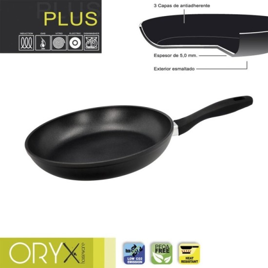 Oryx Sartén Aluminio Antiadherente Plus, Forjada, Apta Inducción, Libre PFOA, Diámetro 28 cm, Espesor 5 mm, al por Mayor | Almac