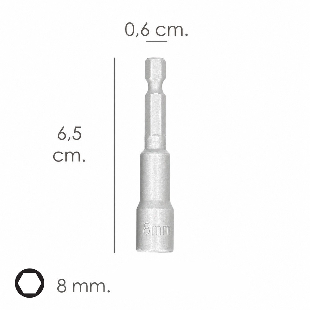 Llave Vaso Magnetica 8 mm, (2 Piezas) al por Mayor | Almacén de Ferretería