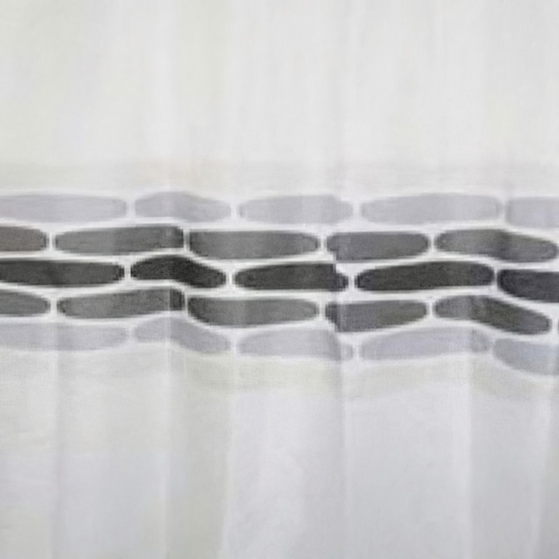 Cortina Ducha Tela Piedras Gris 180x200 cm,