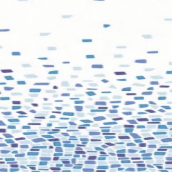 Cortina Ducha Tela Cuadrado Azul 180x200 cm,