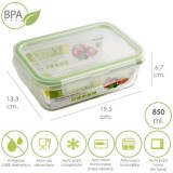 Recipiente Hermetico Cristal Rectangular 850 ml, 19,5 x 13,3 x 6,7 (alt) cm, al por Mayor | Almacén de Ferretería