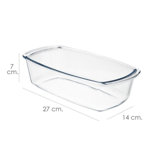 Fuente Cristal Para Horno, 1,5 Litros, Molde Especial Reposteria, 27x14x7 cm, al por Mayor | Almacén de Ferretería