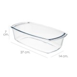 Fuente Cristal Para Horno, 1,5 Litros, Molde Especial Reposteria, 27x14x7 cm, al por Mayor | Almacén de Ferretería