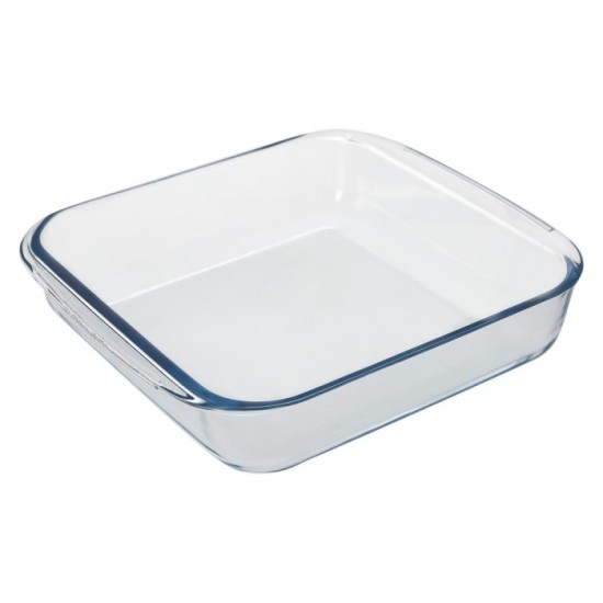 Fuente Horno Cristal Borosilicato Cuadrada 1,8 L, 20,7x20,7 cm, Ideal Meclas, Ensaladas, Postres, Cocina, Resposteria, Libre BPA